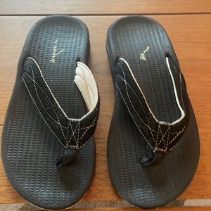 Eddie Bauer Break Point Flip Flop Sandals Women's 7 Black and white